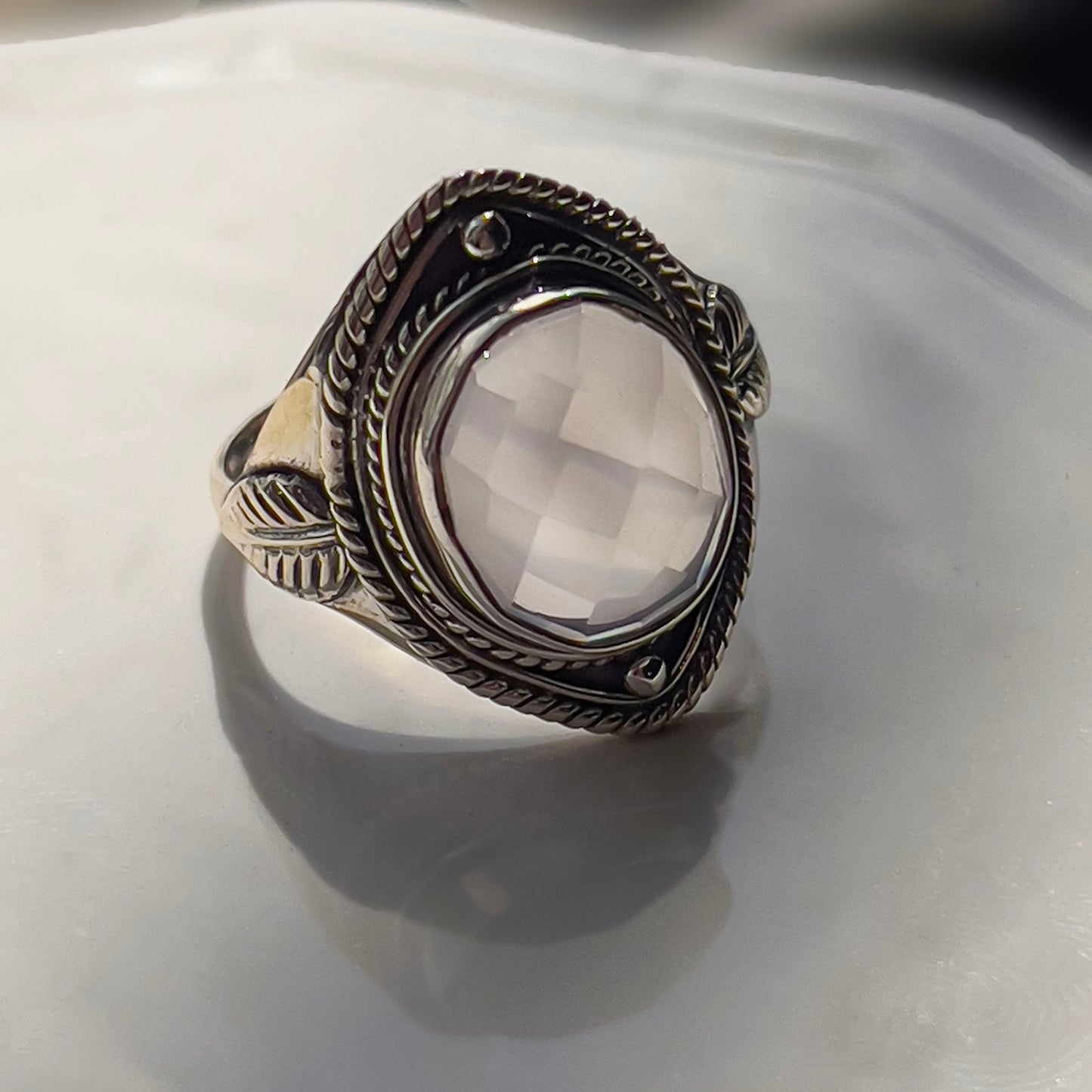 Rose Quartz Sterling Silver Ring