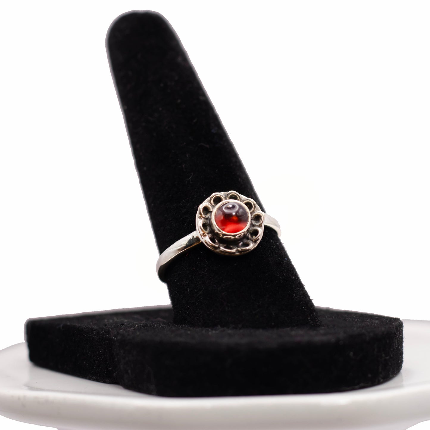 Garnet Sterling Silver Ring