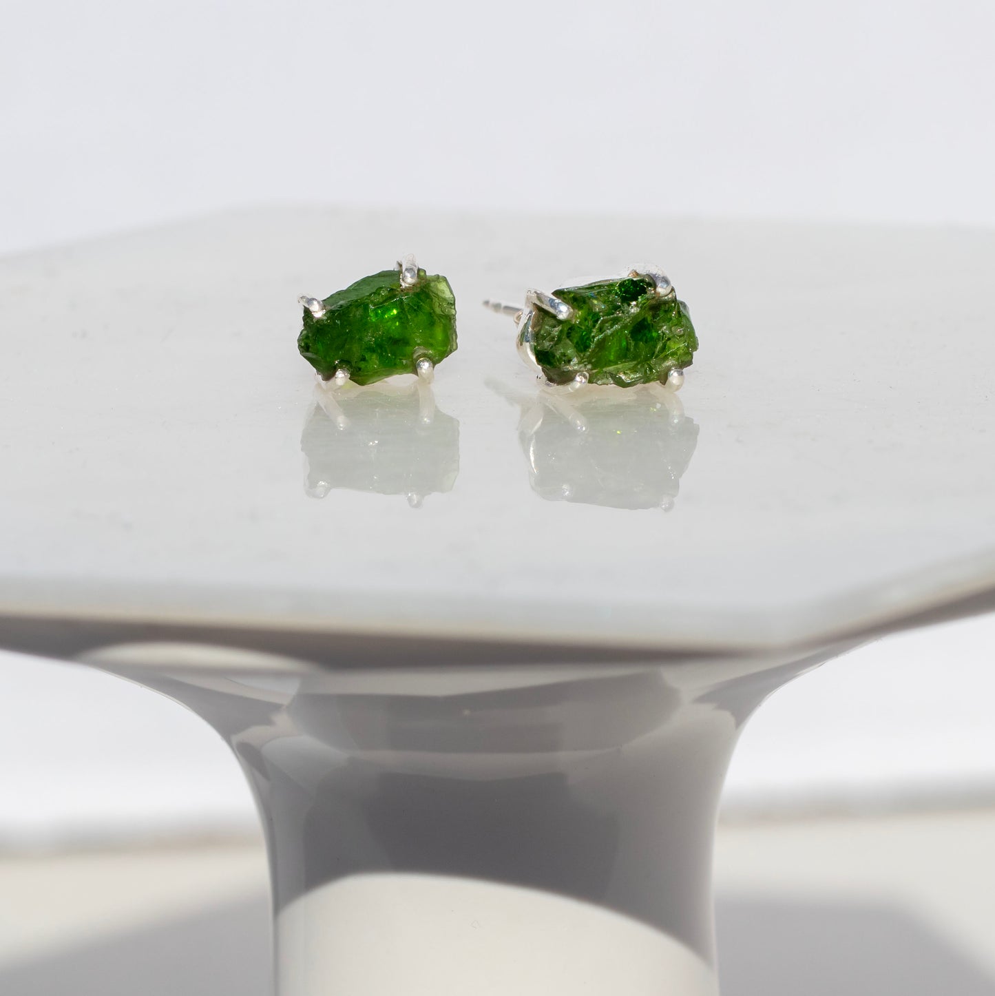 Chrome Diopside Stud Earrings