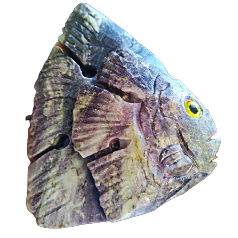 Siberian Charoite Carved Stone Fish