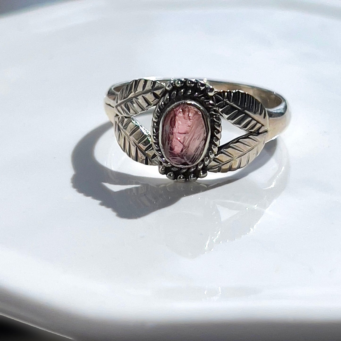 Pink Tourmaline Sterling Silver Ring