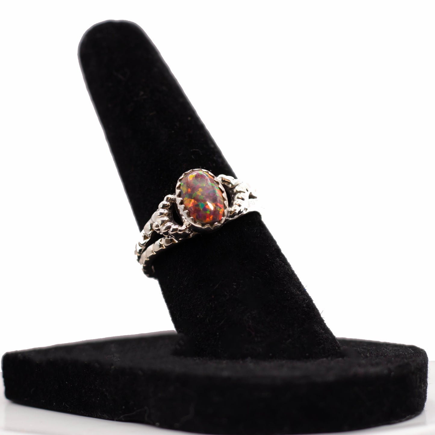 Fire Opal Sterling Silver Ring